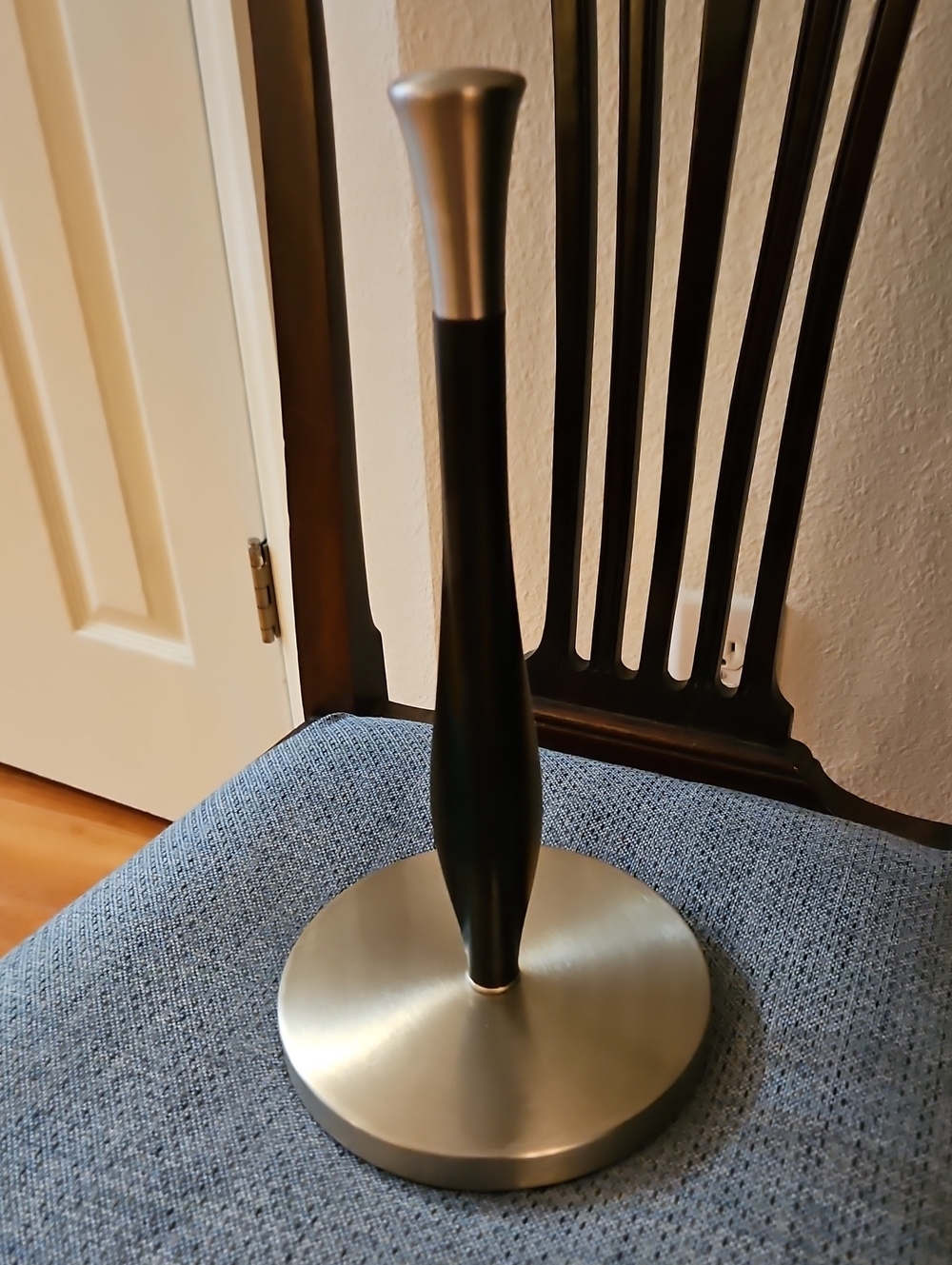 Sleek Black and Brushed Silver Paper Towel Holder